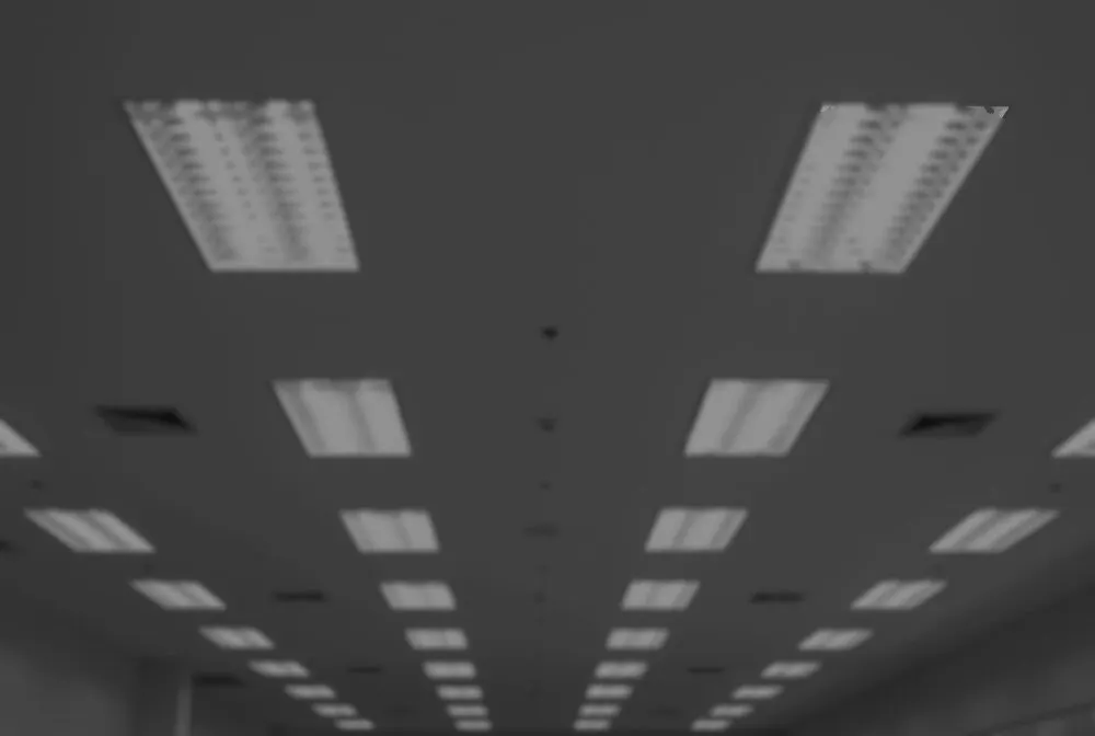 Commercial LED ceiling lighting installed by an electrician in Lutterworth