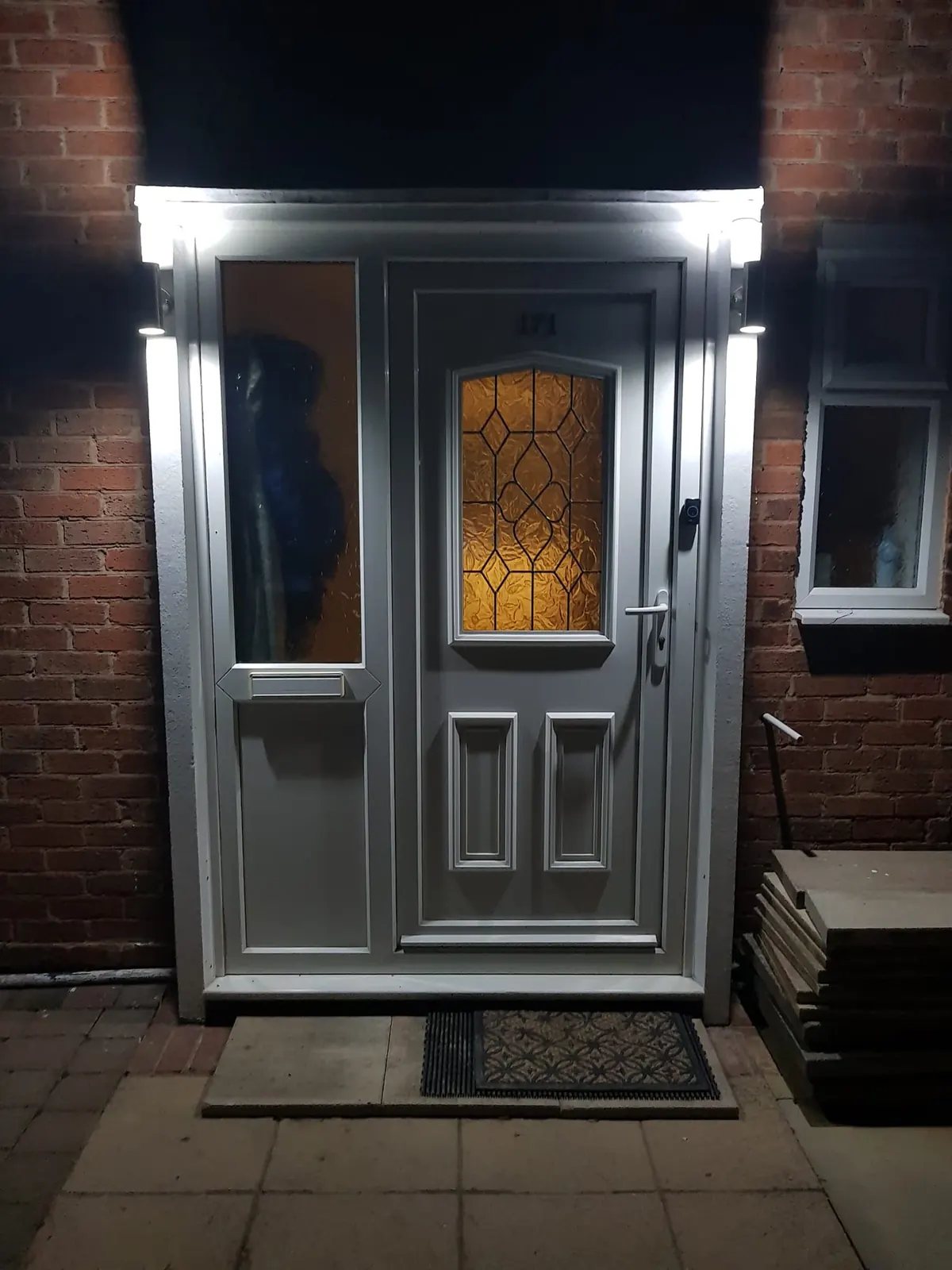 Porch lighting on a home in one of the areas we cover in Leicestershire