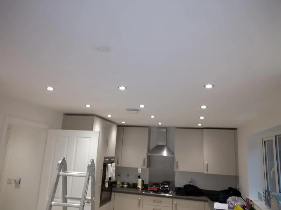 Kitchen downlights installed in a Leicester terrace