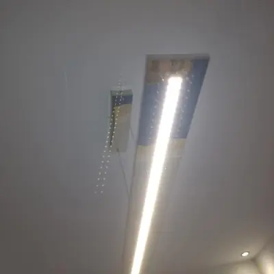 Recessed linear LED ceiling light, one of our electrical projects in Leicestershire