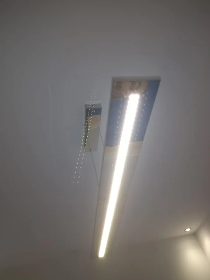 Modern linear LED ceiling light in an Oadby home