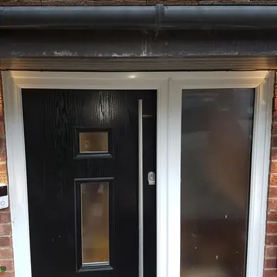 Porch wall lights and video doorbell, one of our electrical projects in Leicestershire